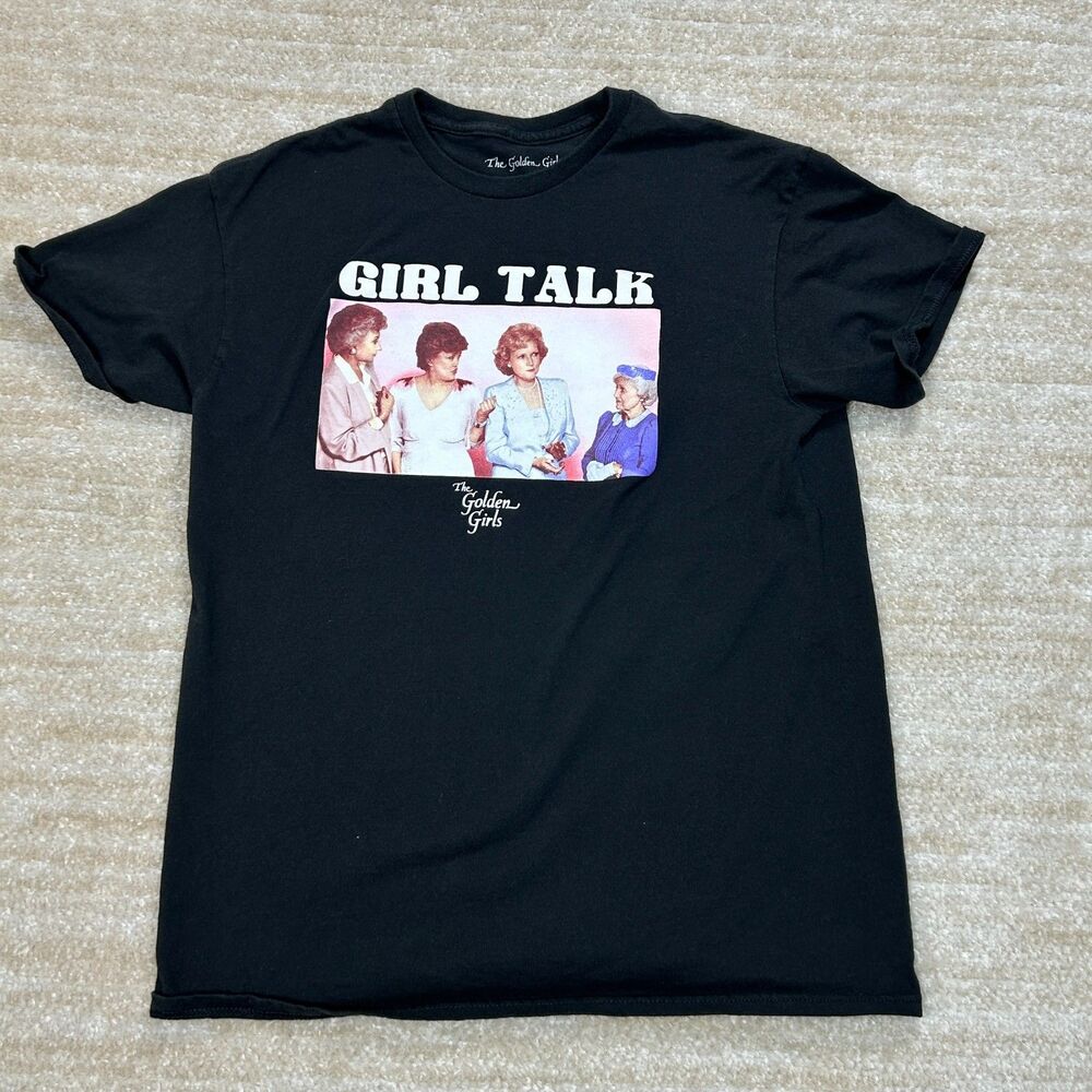 The Golden Girls Womens Black Graphic Tee Shirt Girl Talk Size M